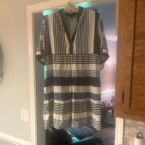 MSK Blue and White Striped Mini Dress
